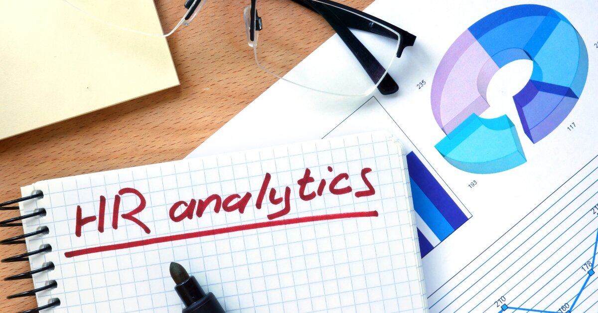 HRMS analytics - phone with graphs